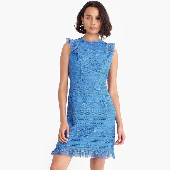 J. Crew Dresses & Skirts - NWOT J. Crew Lace Cap Sleeve Ruffle Dress